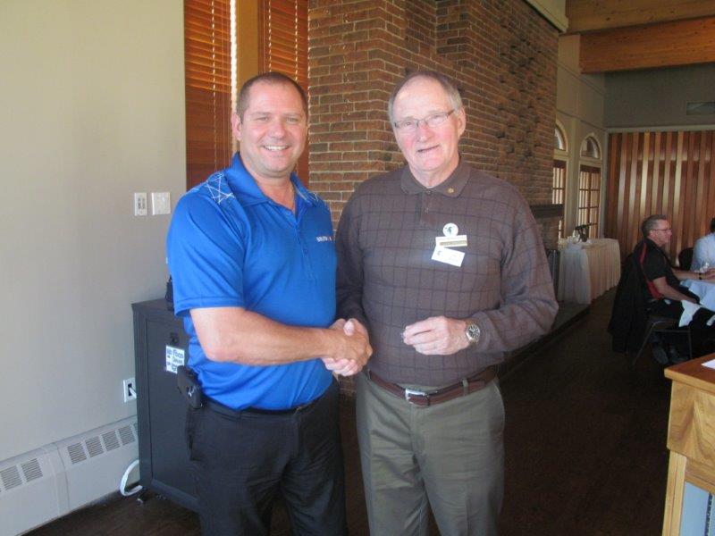 Mike Sherban  PMLG Edmonton Pond presenting 40 year pin to PMLG Jim Prowse,  